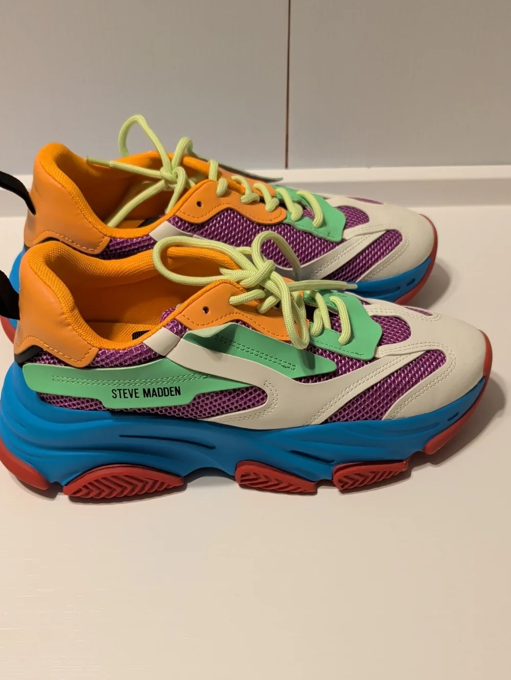 Steve Madden Purple Mint Blue Orange Chunky Sneakers